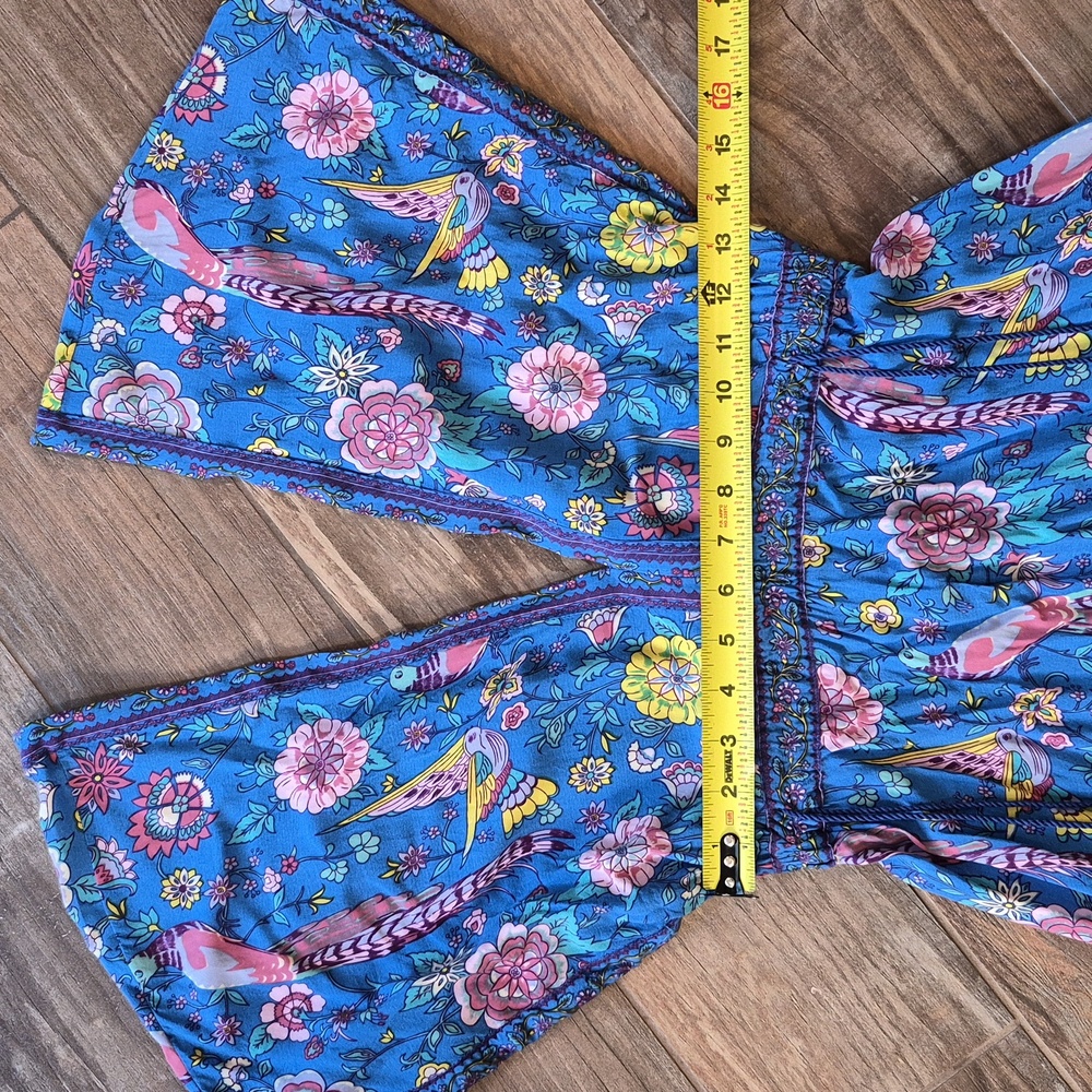 R. Vivimos Blue Floral Kimono Sleeve Bohemian Midi Dress, Small - Picture 7 of 11